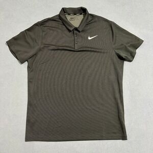 Nike Golf Polo Shirt Standard Fit Short Sleeve Striped Gray Mens Size XL